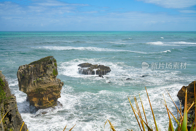 Punakaiki Pancake Rocks and Blowholes Walk, Paparoa国家公园，新西兰